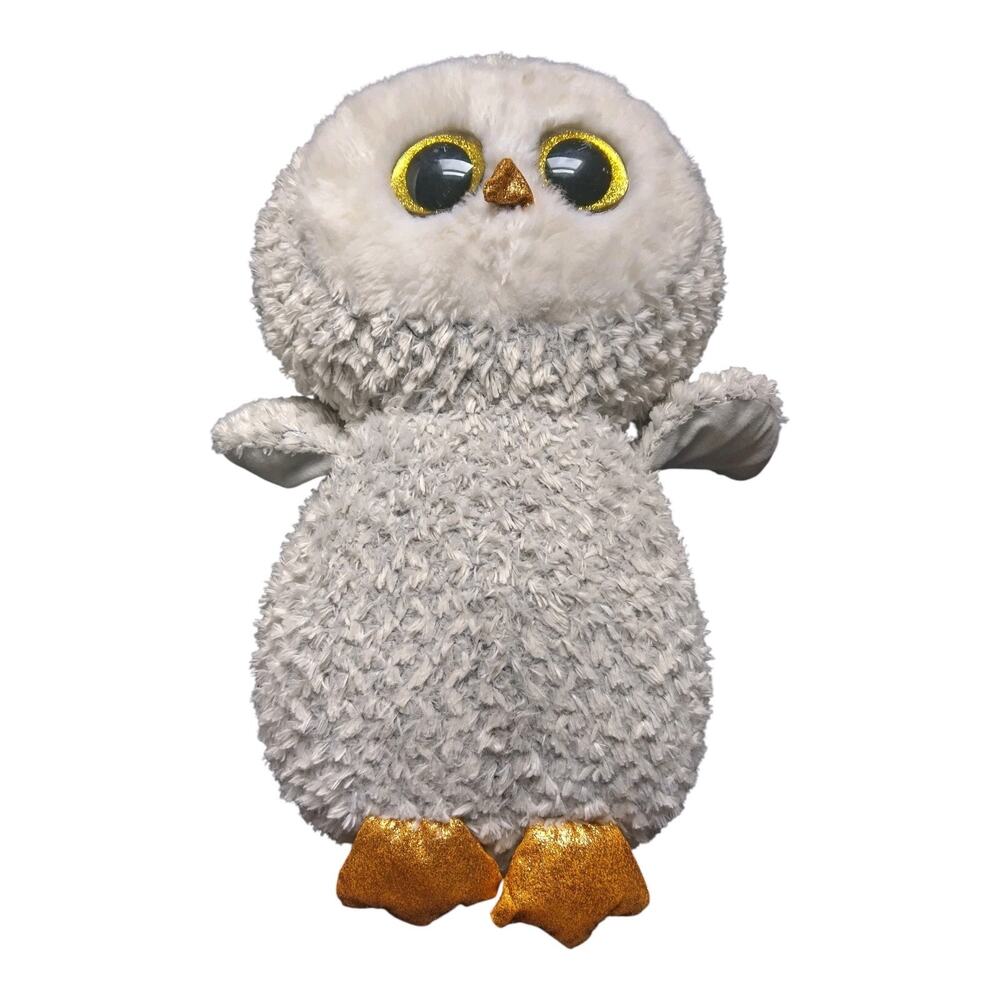TY Stuffed Owlete, Gray, Pre-owned, 21", Large